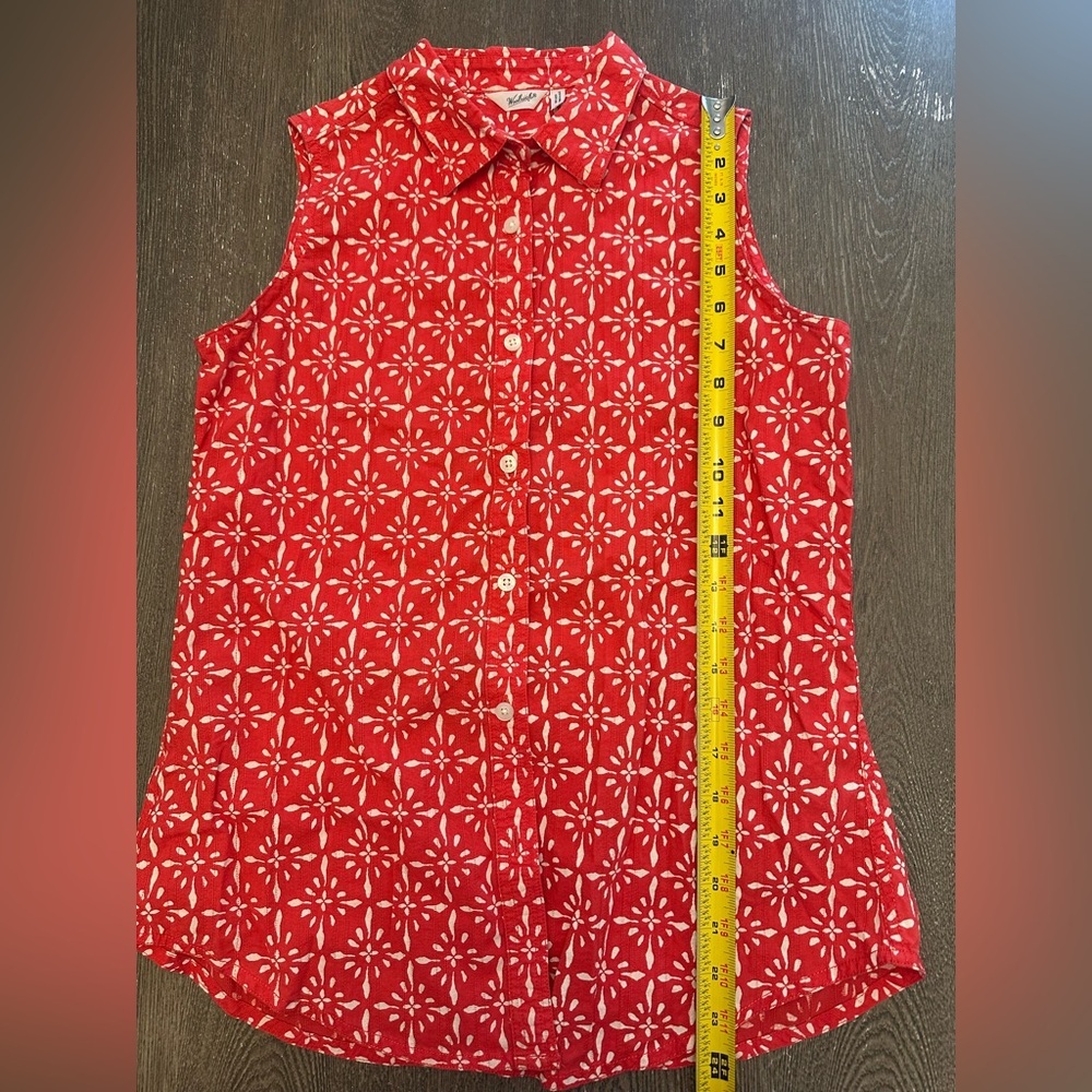 NWOT WOOLRICH RED AND WHITE COLLARED TANK TOP - Size Small SKU:41 - Picture 5 of 5